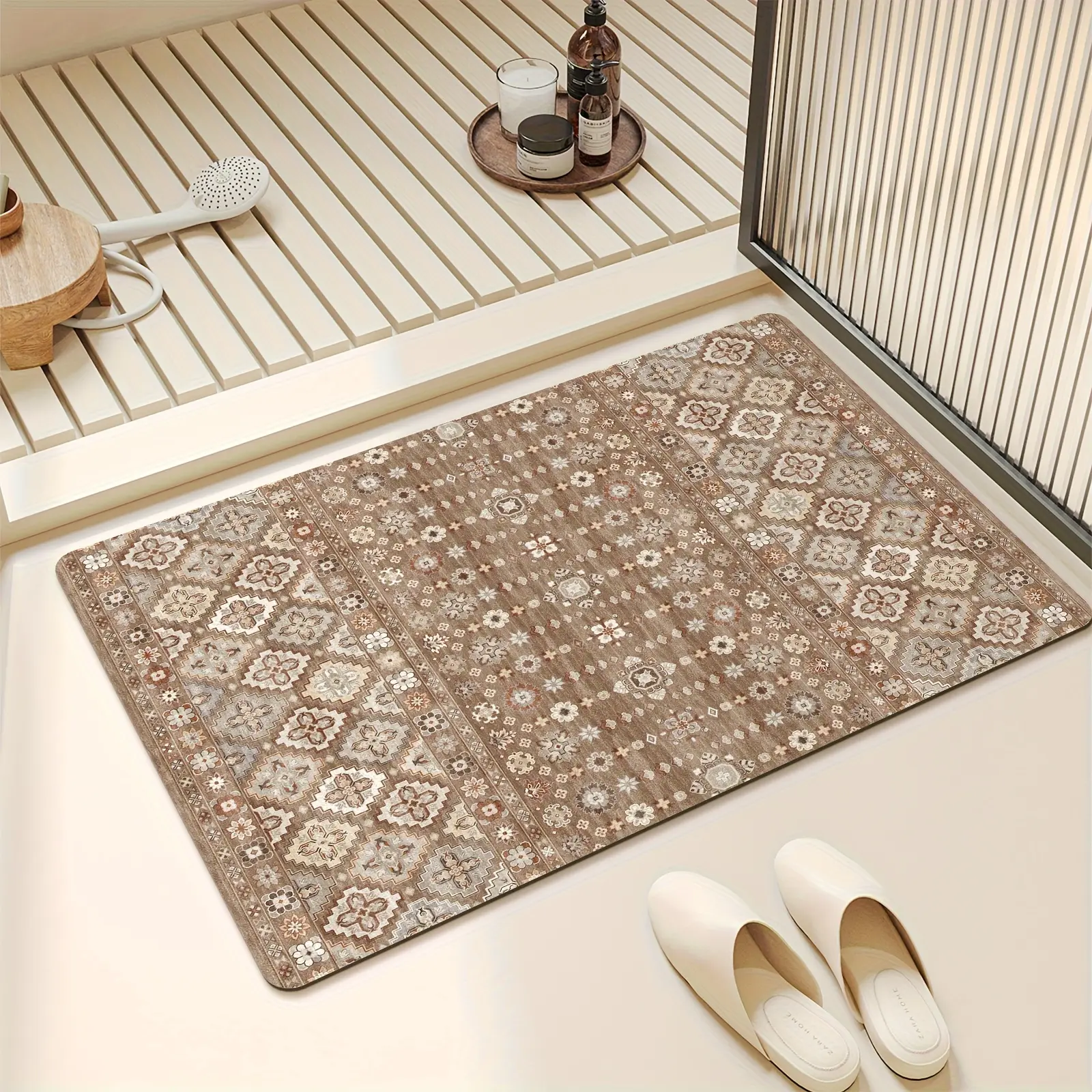 Mecko Bathroom Mat,Non-Slip Absorption for Shower Room,Dorm Room,Laundry Room,Kitchen - Traditional