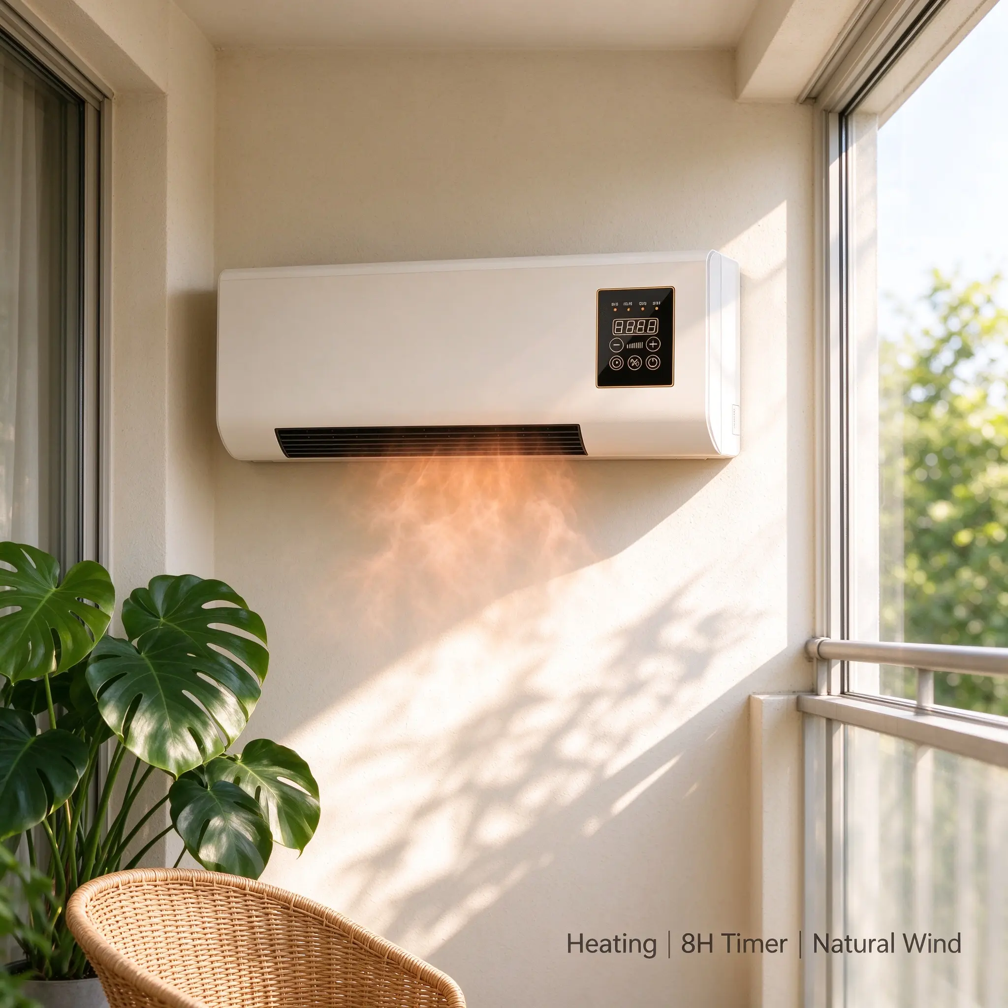 Heating 8H Timer Natural Wind Wall-Mounted Air Conditioner for Home Comfort