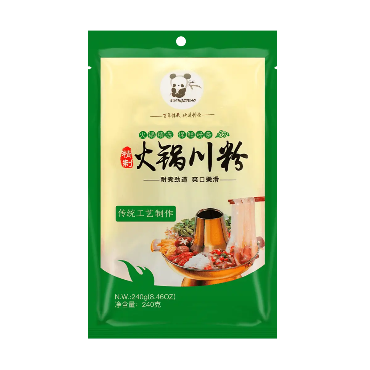 PANDA Panda Hot Pot Sweet Potato Noodles 240g - Authentic Sichuan Flavor, Chewy Glass Noodles for Instant Meals & Asian Cooking