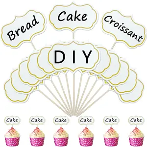 50 Pcs Food Buffet Labels Cheese Markers Signs Appetizer Tags for Party (White)