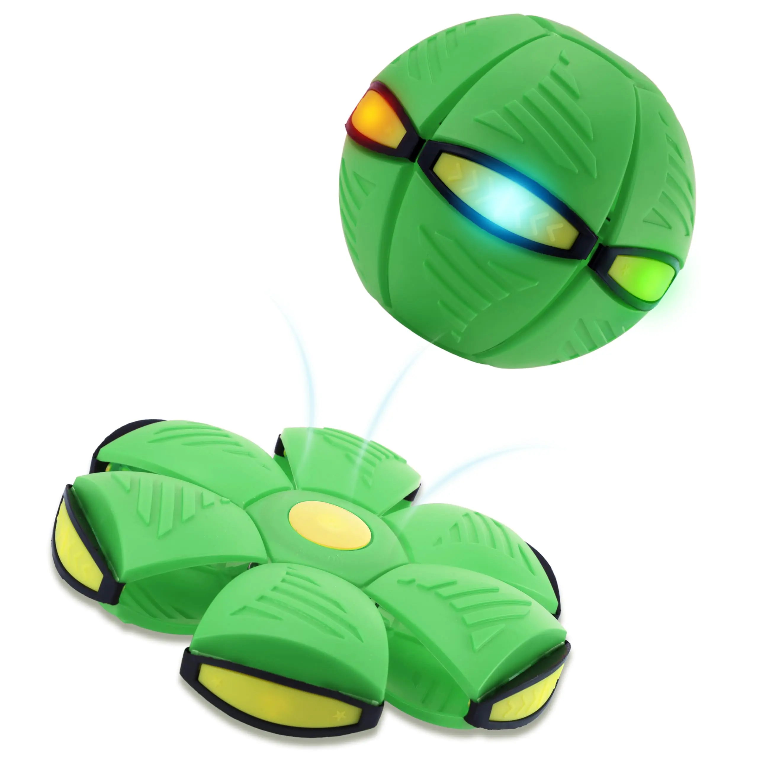 Magic Metaball Transforming Toy - Pop-Up LED Flying Disc, EVA Bouncing Ball, Outdoor Interactive Sports Toy for Kids, Family Outdoor Party Gift