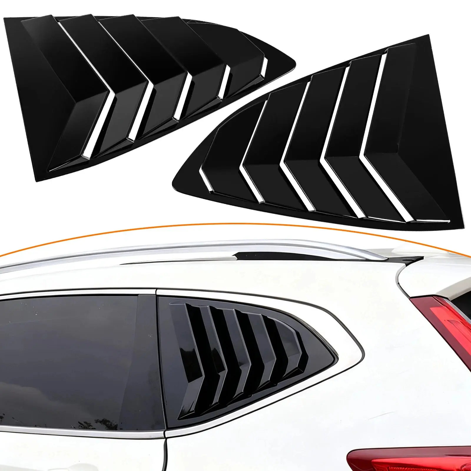 For 2023-2025 Honda CR-V CRV Gloss Black Rear Window Louver Self Adhesive Windshield Sun Visor Shade Cover Rear Quarter Glass Window Scoop Louvers Shutter Covers Car Exterior Mods