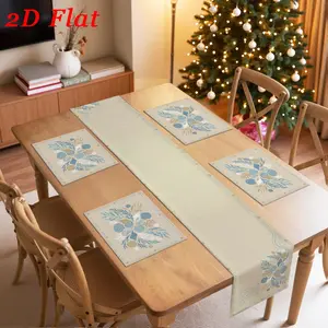 Jit 2D Flat Shell Seaweed Digital Print Table Runner and Placemat Set, All-Seasons Kitchen Decor, Unique Style for Home and Party
