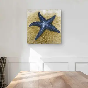 Begin Home Decor C1MP1616T6YVNE 16 x 16 in. Beautiful Starfish Wall Art - Marine Bathroom Metal Print