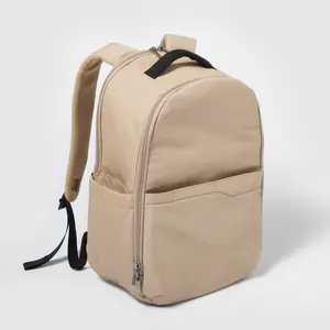 Open Story Men's & Women's Travel Backpack for Work w/ 15" Laptop Sleeve - Beige