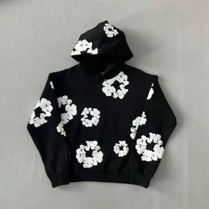 Puff Print Flower Hoodie 100% Cotton Comfortable & Stylish with Puff Print Design Available in 5 Colors and 4 Sizes