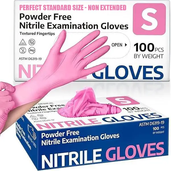 Powder-Free Nitrile Exam Gloves 3.5 Mil - 100 Pcs for Medical, Baking and Food Preparation Use-Cleaning Nitrile Latex-Free Disposable Gloves household