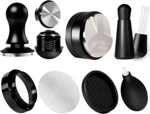 7 count Espresso Accessories Kit: 51mm Espresso Tamper, Coffee Distributor, Puck Screen, Dosing Funnel and WDT Tool Espresso Machine Accessories,  Espresso Tool Kit