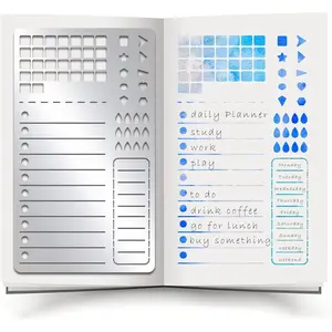 Bookmark Stencil Journal Metal Stencils 4x7inch Stainless Steel Line Stencil for  Drawing Painting Template for Carving Engraving Diary Draw Journals Schedule Scrapbooking