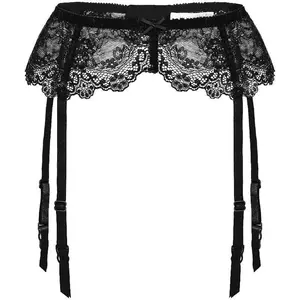 Women Lace Garter Belt Sexy Suspender Belts for Thigh High Stockings