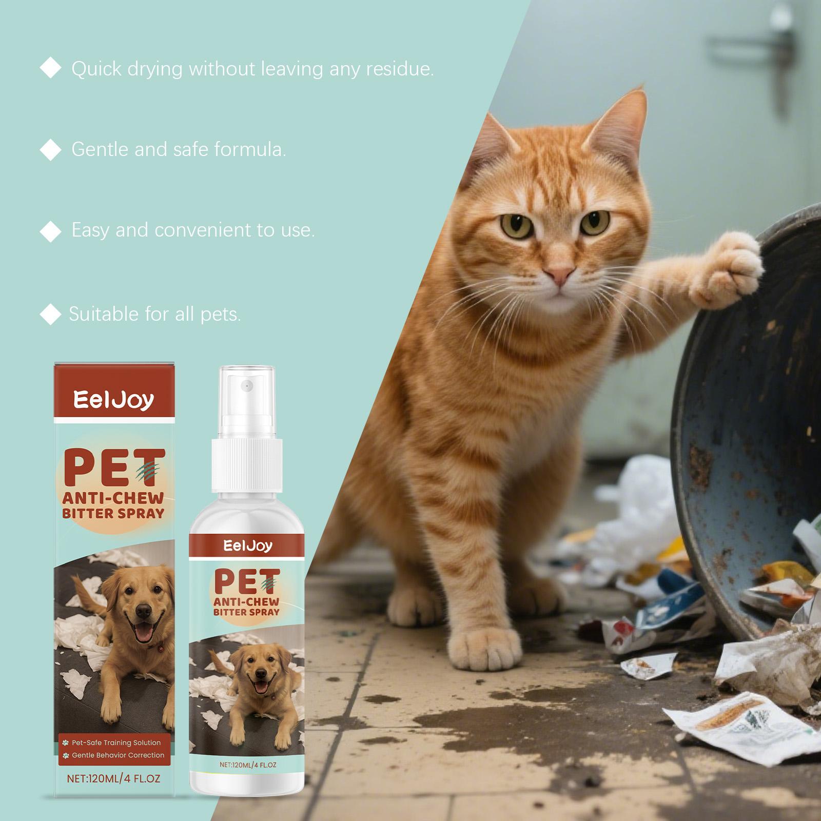 EelJoy Anti-Chew Spray for Cats & Dogs  Gentle Formula for Behavior Correction Training