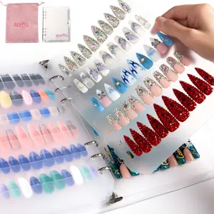 Lovful Press-On Nails Storage Binder – 5-Page A5 Organizer with PVC Covers, Portable & Stylish Design(Not Included Press On Nail) Decorative Creative