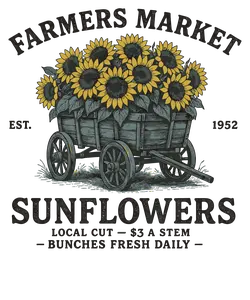 Farmer's Market Sunflower Ready To Press Heat Transfer