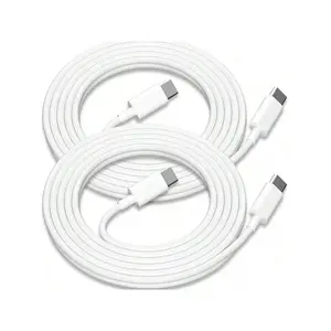 USB C To USB C Charging Cable 2 Packs 3.3/6.6/10ft White/Black, Long Type C To C Super Fast Charger Cord