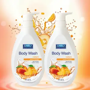 Simply Bodycare 2 Pack Body Wash | Radiant Peach & Orange 34 FL OZ (1000ml) Paraben Free, Phthalate Free, Gentle Formula for Soft Hydrated Skin, For Men and Women