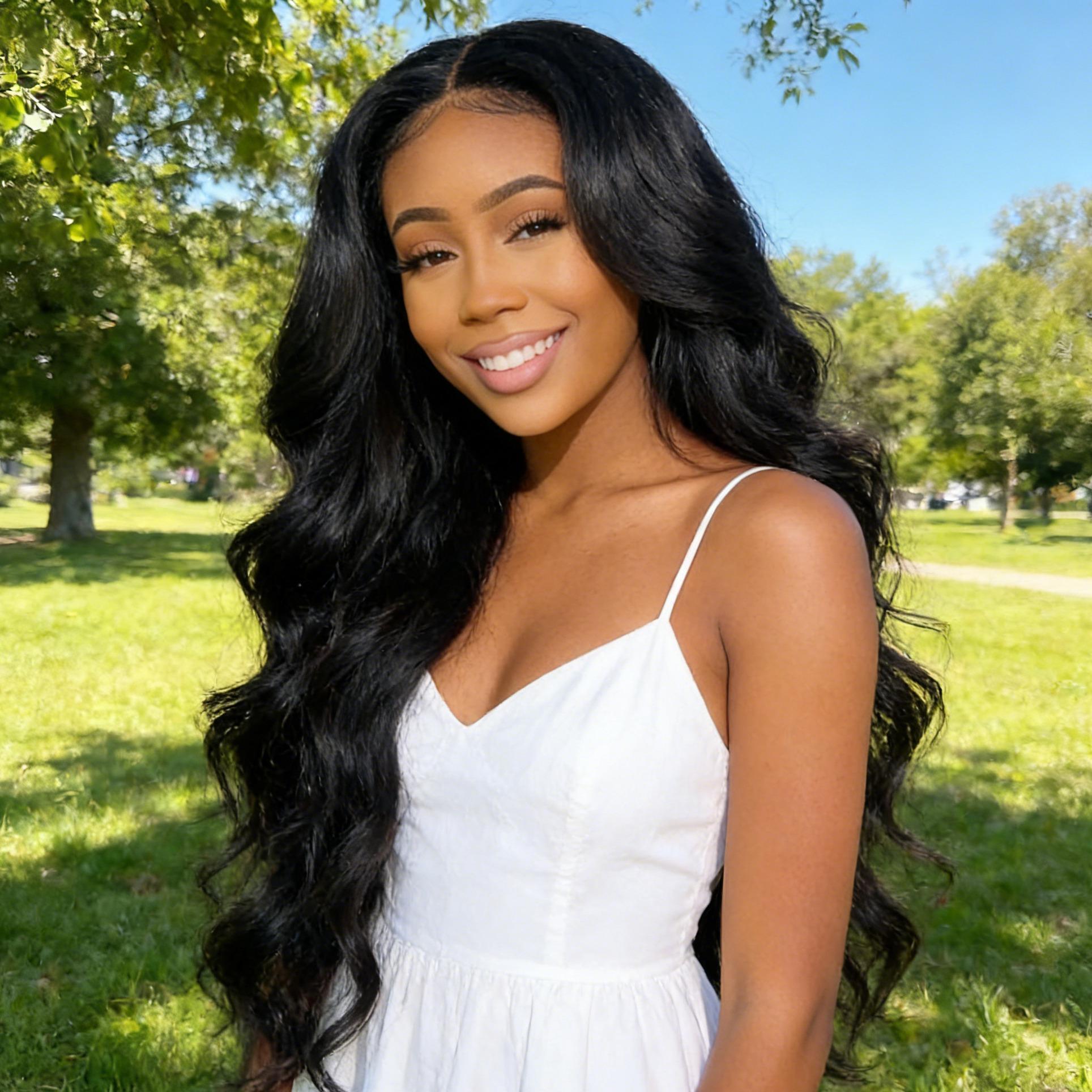 Long Black Wavy Wig Natural Everyday Style Soft Big Waves Full Volume Hair For Women 26in Comfortable Versatile Appearance 100% High Temperature Fiber Adjustable Cap Size 21-22inch