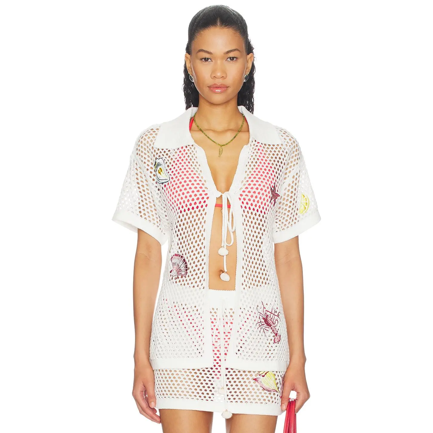 MINKPINK Soleia Crochet Top in White & Multi