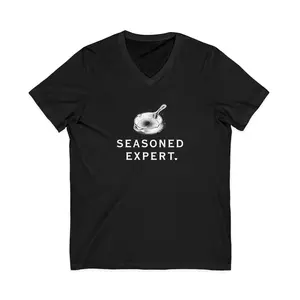 "Seasoned Expert" - Cookware Care V-Neck T-Shirt