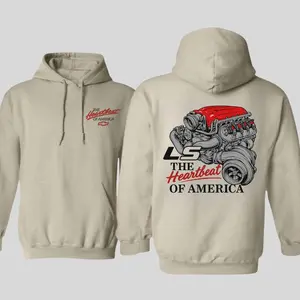 LS Engine Hoodie Sweatshirt T-Shirt, The Heartbeat of America Pullover, Chevy Motor Car Graphic Top, Vintage Auto Racing Streetwear for Men and Women, Car Enthusiast Gift