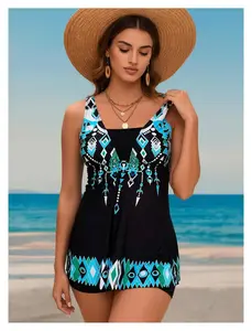 Tankini Swimsuits for Women, Modest Coverage Print Bathing Suits 2 Piece Swimsuit Set, Plus Size Options, Adjustable Straps, Comfortable Athletic Swimwear for Swimming & Beach