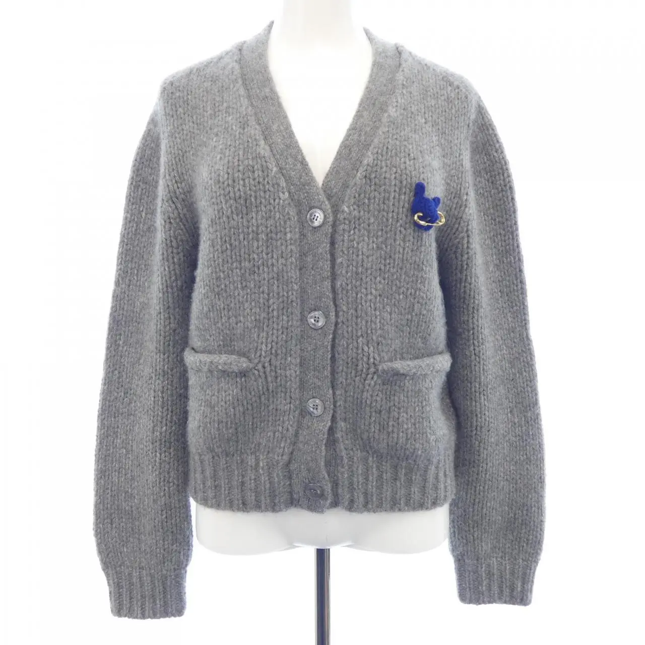 Pre-owned Celine Silk Small Leather Goods Cashmere Cardigan