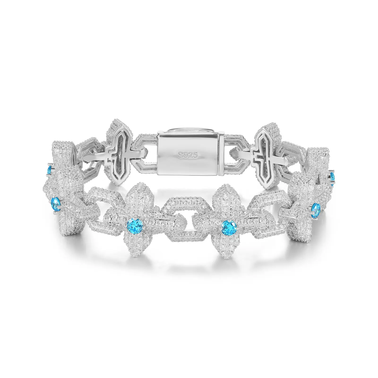 Ice Crystal Cross Bracelet UCCIYO  Lab-Created Moissanite Chain Bracelet S925 Sterling Silver【#B433】
