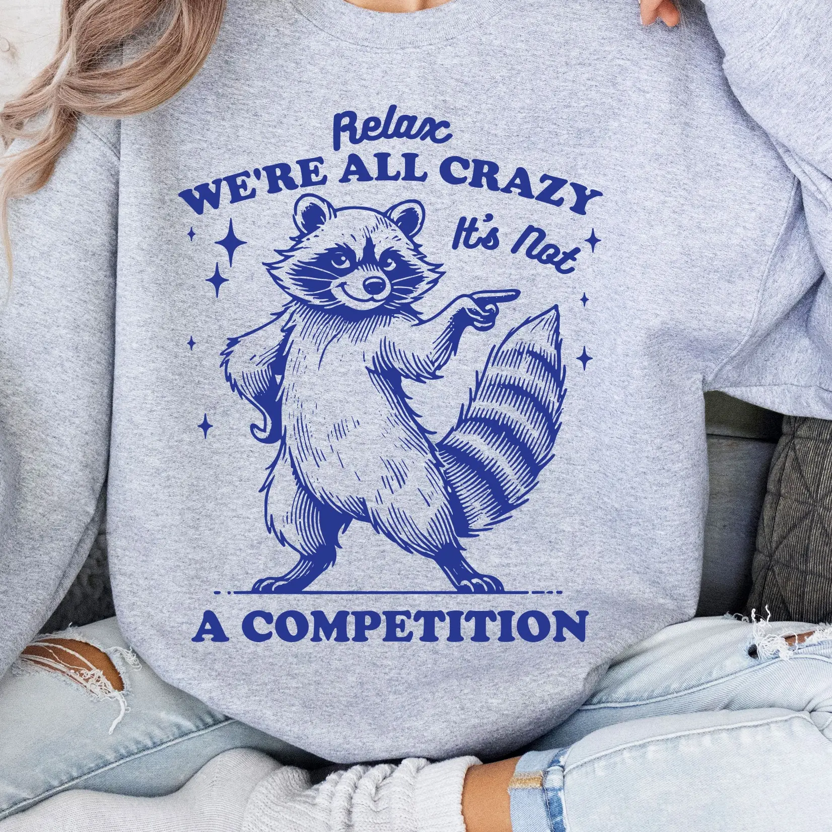 Relax We're All Crazy Graphic Tshirt, Unisex Apparel, Relaxed Fit, Soft Print, Made in the USA