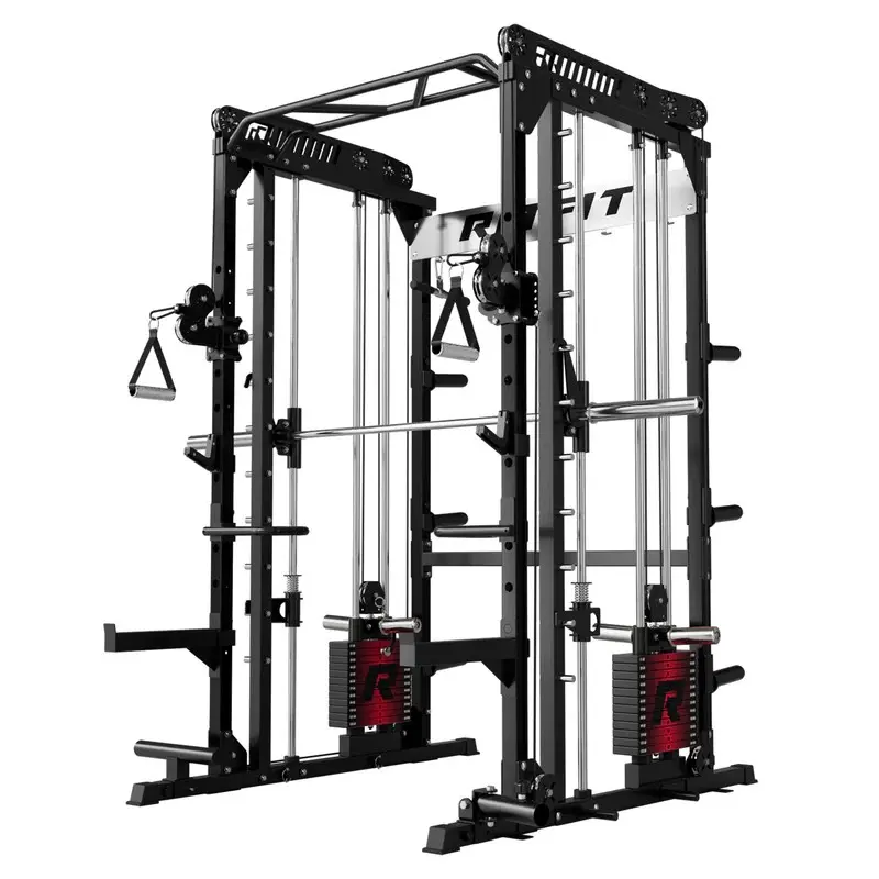 Black rack with weight stack set