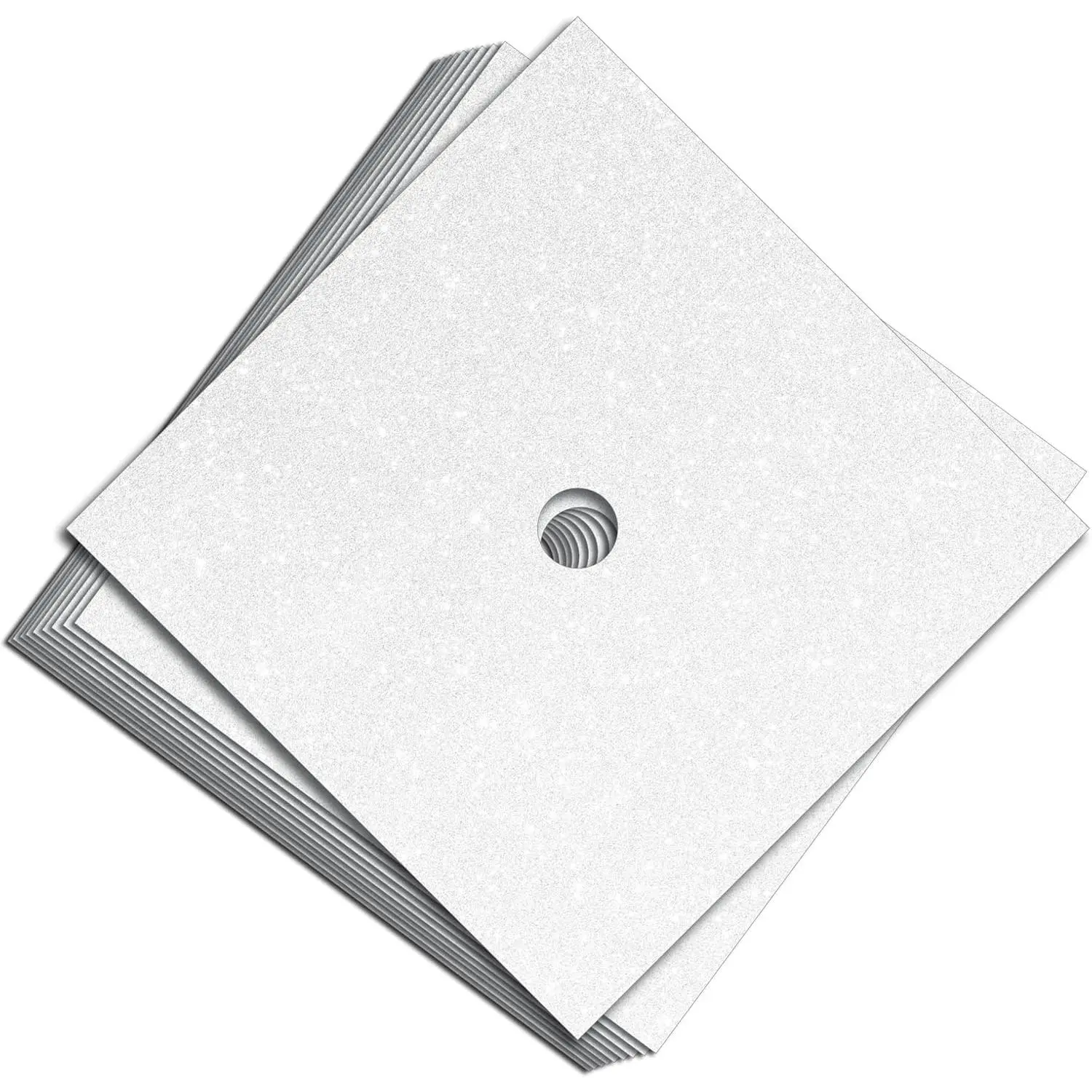 Glitter Heavyweight  Construction Paper for Grad Caps, 5 Sheets, DIY Grad Cap Decorations (White)