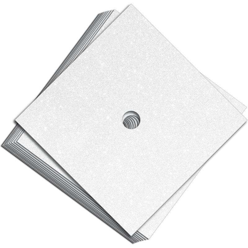 Glitter Heavyweight  Construction Paper for Grad Caps, 5 Sheets, DIY Grad Cap Decorations (White)