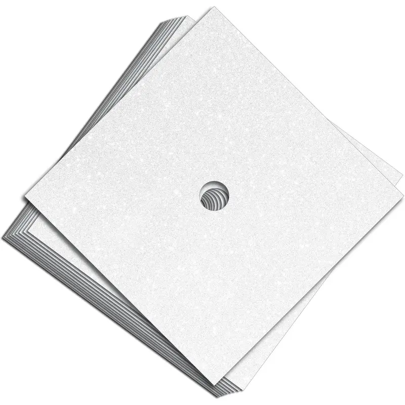 Glitter Heavyweight  Construction Paper for Grad Caps, 5 Sheets, DIY Grad Cap Decorations (White)