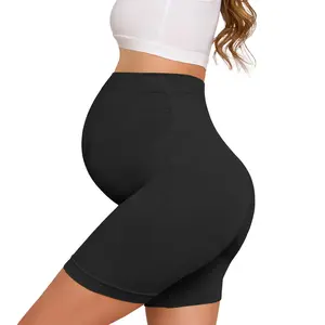 Maternity Shapewear for Under Dresses Over Belly Pregnancy Underwear Mid-Thigh High Waist Shorts Panties for Baby Shower