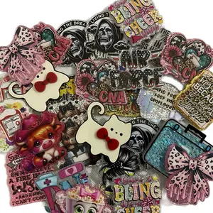 Acrylic Flatbacks Scoops of 20 pieces. Various Designs for Badge Reels Pens & Beadable Items - Fun Character Patterns to Express Your Personality