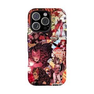 Scarlet Witch Wanda Maximoff Chaos Magic Retro Collage Phone Case Fits iPhone 17/16/15/14/13/12/11 Series| Shockproof & Stylish
