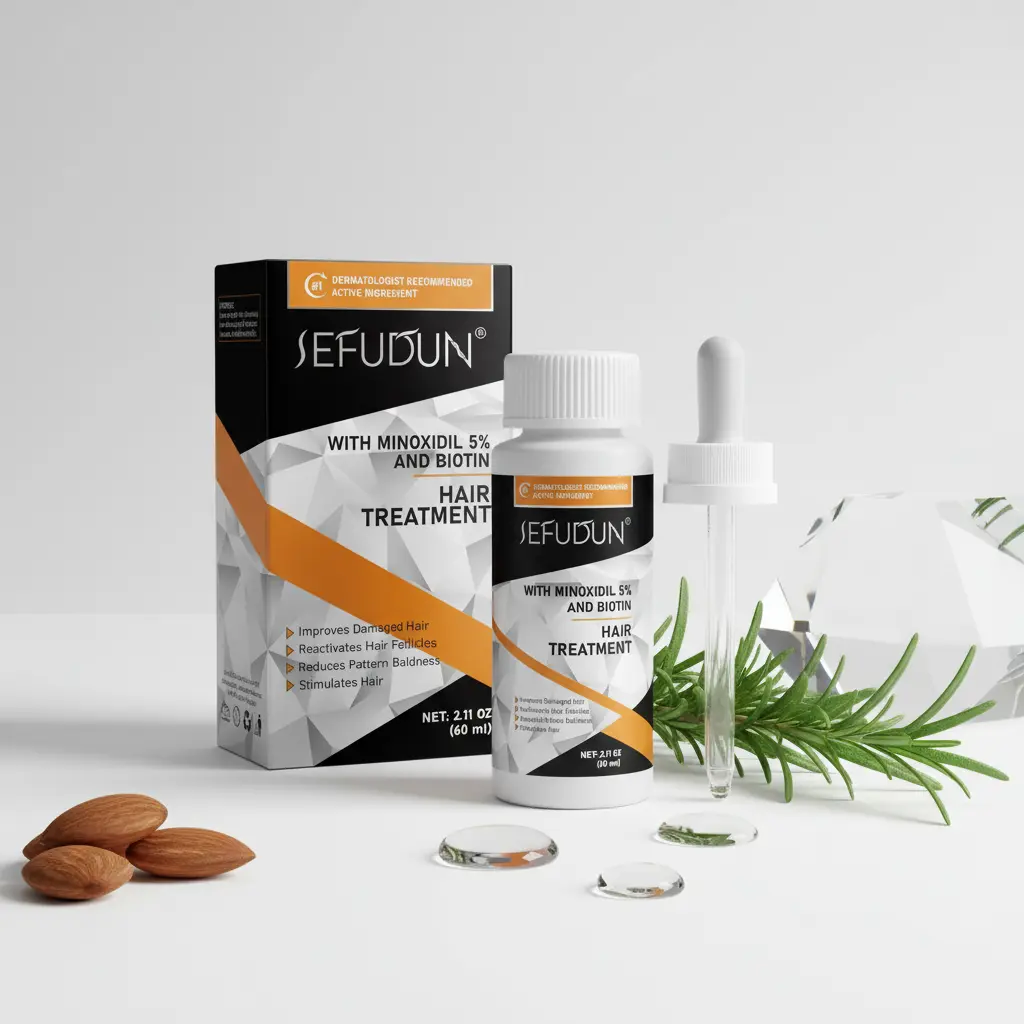Sefudun Minoxidil 5% Extra Strength Hair Care Solution with Biotin,  Fast-Acting Treatment for Thinning Hair & Balding, Dropper Included, 2.11 oz