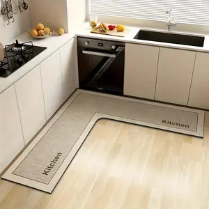 1 piece of anti slip silicone large kitchen floor mat, Kitchen Rug, striped design, irregular shape suitable for entrance passage, washable and easy to clean home decoration, modern kitchen style, anti slip kitchen mat