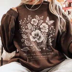 Boho Christian Crewneck Sweatshirt, Faith Based Floral Christian Sweater, God Is Good Boho Fall Flowers Pullover, Cozy Unisex Christian Apparel