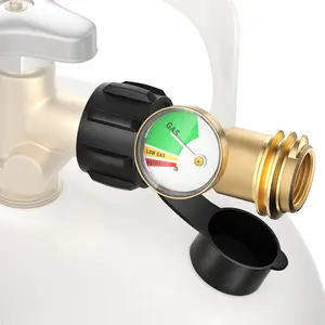 VAYWET Propane Gas Adapter Connector,  2Pcs / 1pc Universal Level Indicator High Pressure Camping Grill Pressure Gauge Propane Gas Tank Adapter 5-40lb Tanks On-off Control Valve Outdoor Kitchenware RV Camper Cylinder BBQ Gas Grill Heater QCC1