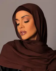 Premium Modal Hijab with matching under cap set – Auburn Brown