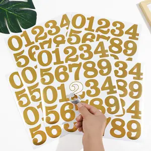 Self-Adhesive & Silver Color Number Stickers, 0.5-2 Inch Waterproof Vinyl Mailbox Numbers, Decorative Alphabet Decals for DIY Crafts