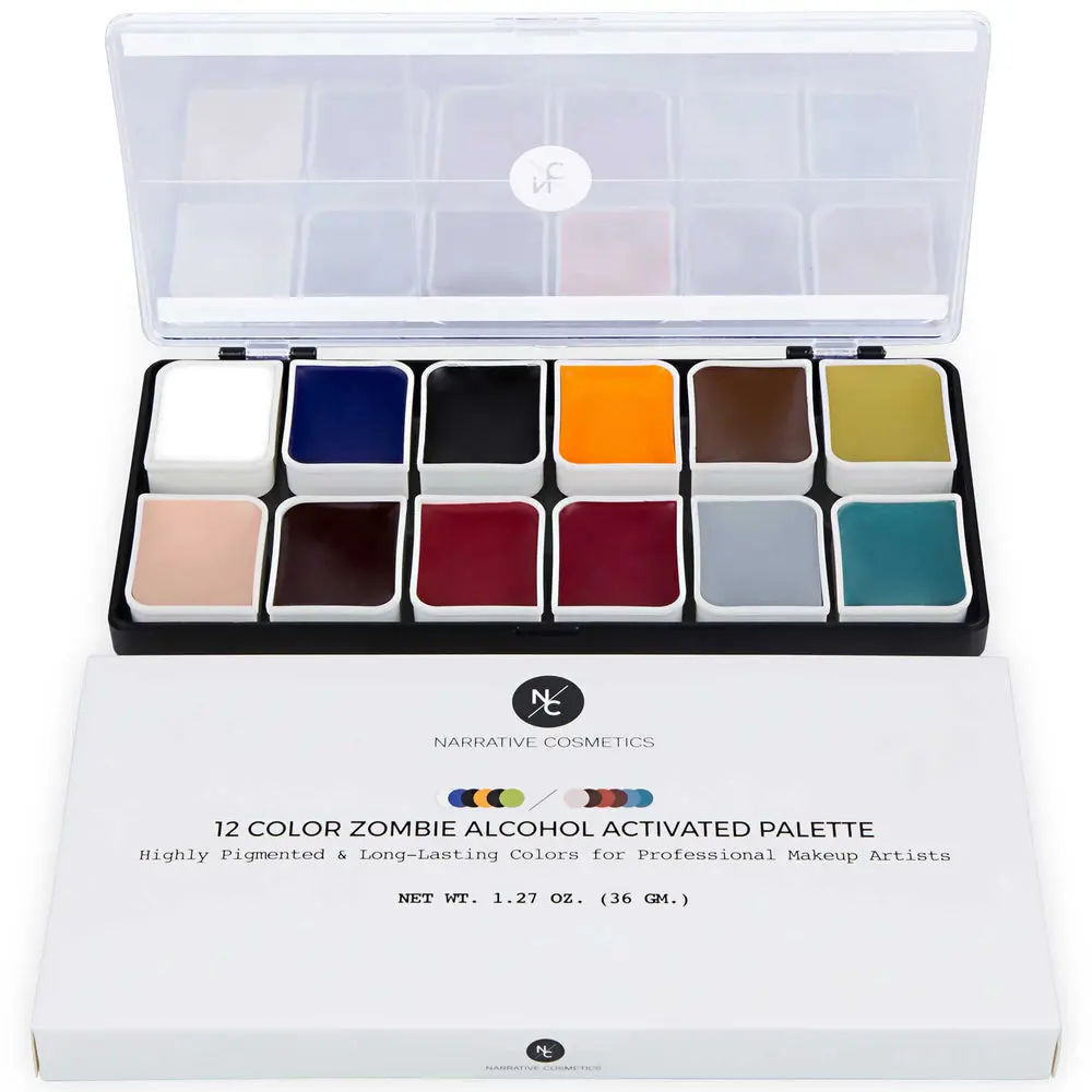 Narrative Cosmetics 12 Color Zombie Alcohol-Activated Professional SFX Makeup Palette Eyeshadow