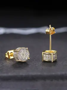 Fashionable Geometric Design Rhinestone Decorated Stud Earrings, Fashion Jewelry for Party, Daily Clothing Decor, Trendy All-match & Exquisite Jewelry for Birthday Gift, High Quality Earrings