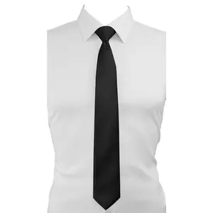 Trilece Men's Black Tie - Solid Color Formal Necktie for Men - Versatile Accessory