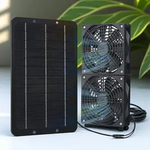 Solar Powered Dual Fan Exhaust Fan, Outdoor Solar Air Circulation Cooling Tool, Multipurpose Air Circulation Cooling Tool for Home & OfficeGift