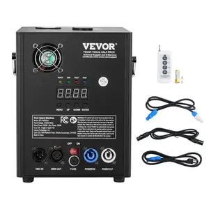 VEVOR Cold Spark Machine, 500W Output Fireworks Controller, 6.6-13ft Adjustable Height, with Advanced DMX System, LED Screen, Portable Handle, HeavyDuty Aluminum Alloy for Stage DJ Wedding Event, Party