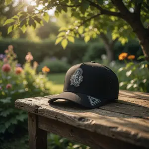SANJUDAS TADO Black Snapback Hat – Premium PU Leather Cap with Metal Saint Emblem, Breathable Streetwear Adjustable Baseball Cap