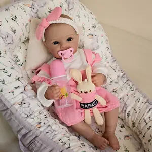 Realistic Reborn Baby Dolls Vinyl Full Body Girl 18 Inch 45cm Lifelike Baby Dolls Paint Hair That Look Real Life Newborn Baby Doll Anatomically Correct Toy Xmas Gifts Move
