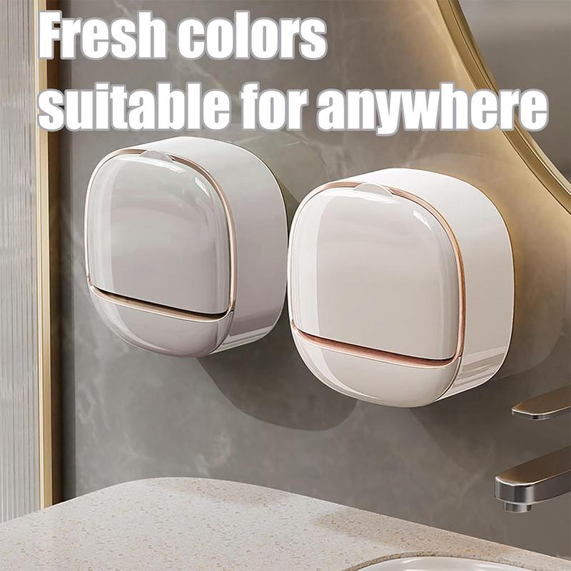 Luxury Soap Holder with Drain Tray Waterproof Soap Dish Holder Adhesive Wall Mounted for Shower Bathroom Bathtub Keeps Soap Bars Dry