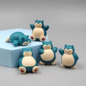 5Pcs/Lot Snorlax Mini Figure 1.8-3cm Micro Landscape Cake Decoration Kawaii Ornaments