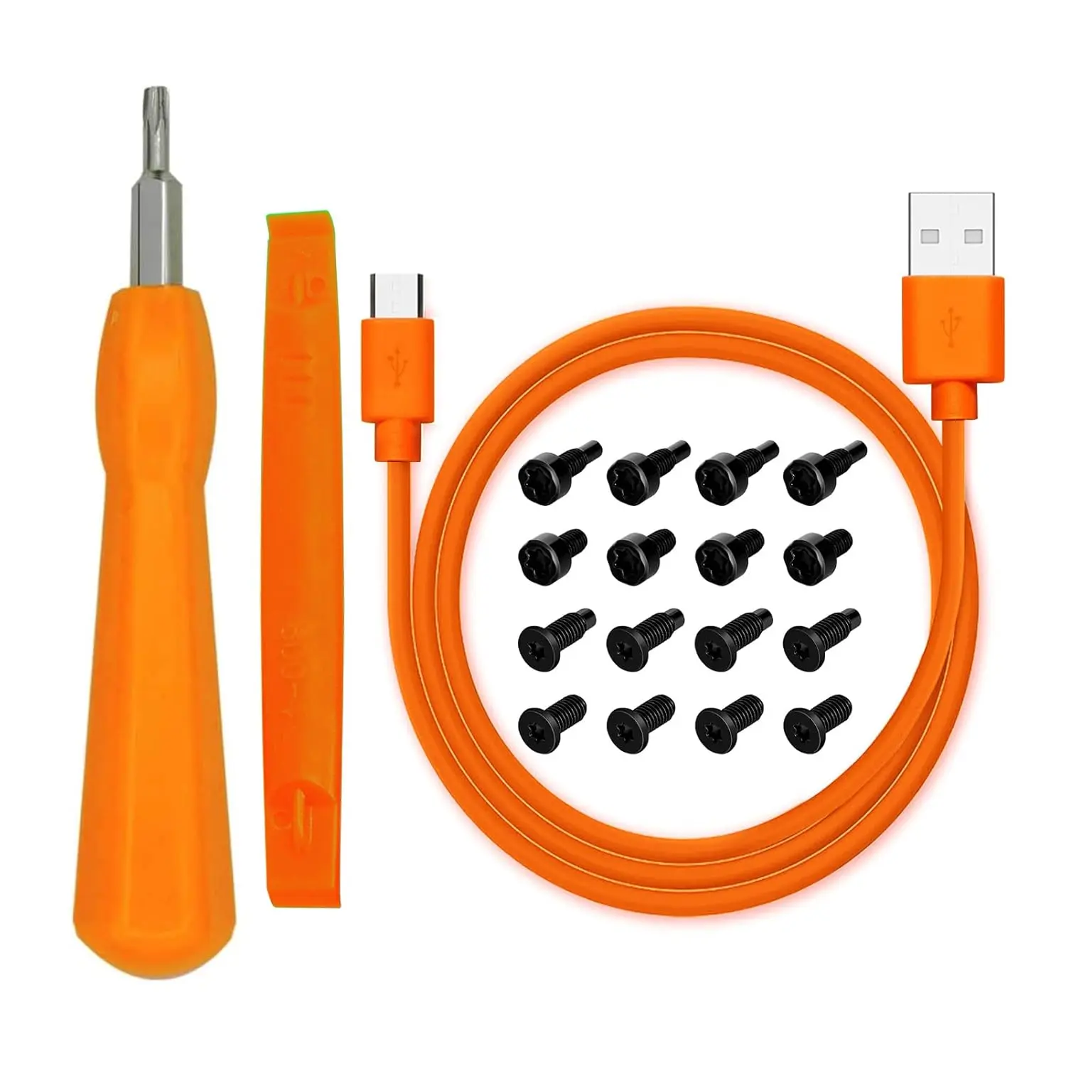 Replacement Ring Doorbell  + 20 count Doorbell Screws & Charger   Cord for Video Doorbell, Video Doorbell 2nd generation 3 and Pro & Elite Ring Doorbell  Screw (Orange)